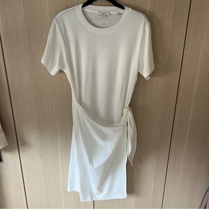White Tie-Waist T-Shirt Dress